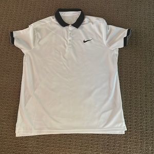 Nike Tennis Polo Shirt ,white with black outline, size large
